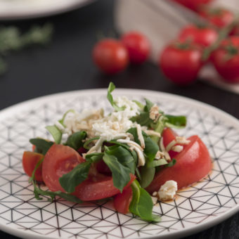 Tomatoes Salad with Fresh Caciotta Cheese